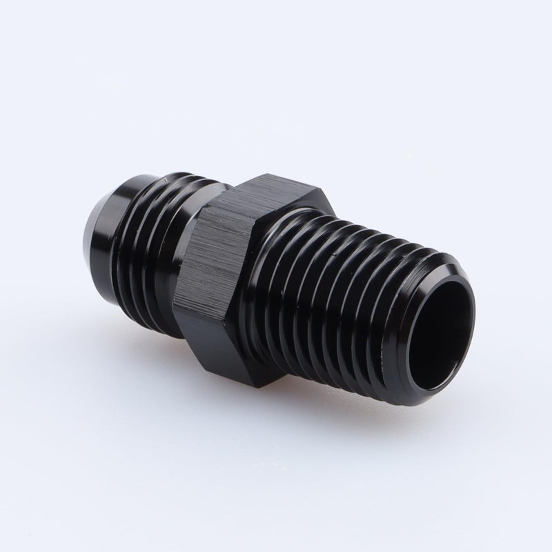 AC PERFORMANCE Male 1/4" NPT to -6 AN Flare Adapter Straight Aluminum Black - Image 2